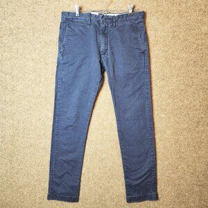 J. Crew Broken-In Pants Chino Men Size 33x32 100% Cotton Twill Blue-Gray Soft
